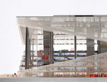 Nové sídlo nakladatelství Springer v Berlíně - soutěžní projekty - foto: Proposal from OMA. Image Courtesy of Axel Springer SE