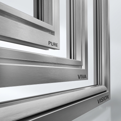 Plastová okna Schüco LivIng Alu Inside získala certifikát pro pasivní domy - Sortiment hliníkových krycích lišt Schüco LivIng může být navržen v celé řadě barev a tvarů rámu.