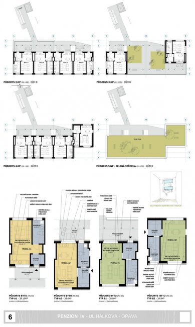 Penzion pro seniory v Opavě - výběr neoceněných projektů - Soutěžní návrh č. 92 - foto: kolektiv RH-ARCH