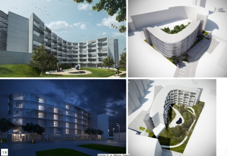 Penzion pro seniory v Opavě - výběr neoceněných projektů - Soutěžní návrh č. 16 - foto: MASPARTI - Ing. arch. Pavel Martinka, MSc. Ondřej Spusta