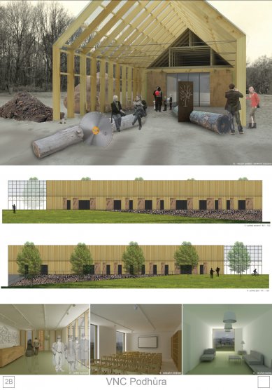 Vzdělávací a návštěvnické centrum Podhůra - výsledky soutěže - 3. cena - návrh č. 2 - foto: Eugen Řehoř
