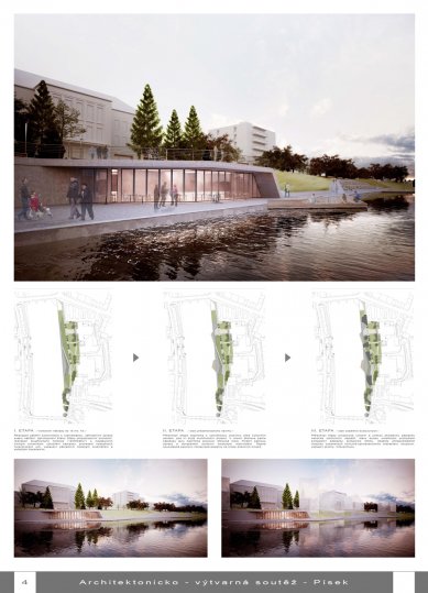 Right-Bank Interbridge Urban Plinth in Písek - Competition Results - Reward: Vyšehrad Atelier s.r.o.