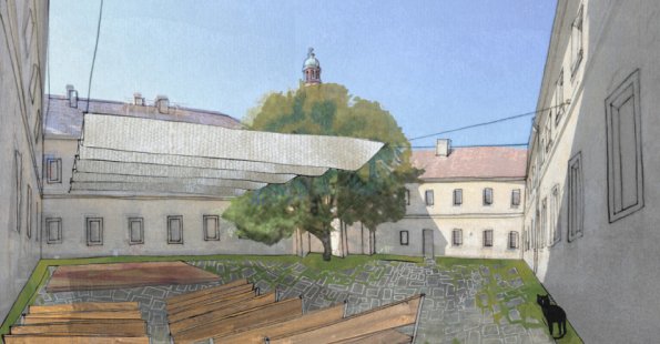 Students' works from the workshop in Polici - Adam Lacina: Benedictine Monastery in Police nad Metují