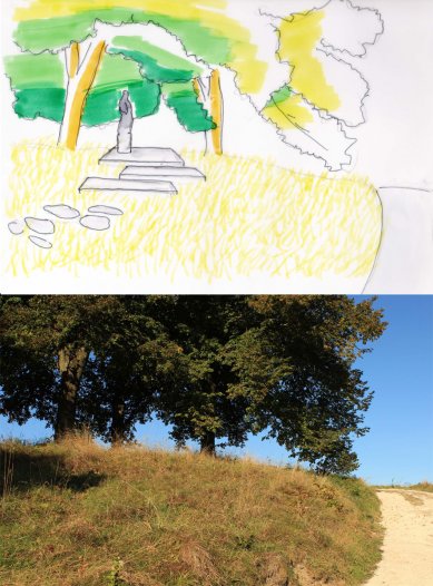 Studentské práce z workshopu v Polici - Lucie Pavlištíková: Sochy v krajině