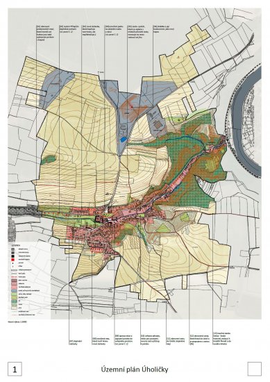 Návrh urbanistické koncepce obce Úholičky – výsledky soutěže - 2. cena - Projektis, s.r.o., Ing. arch. Lucie Cutáková, Ing. Arch. Michal Leňo 