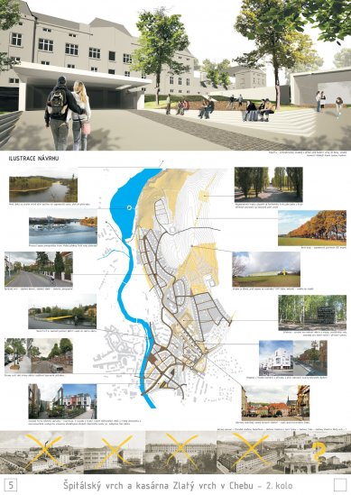 Špitálský vrch and Zlatý vrch Barracks in Cheb – competition results - Reward: Ing.arch. Jan Červený, Ing.arch. Václav Kruliš, Ing.arch. Jaroslav Aust