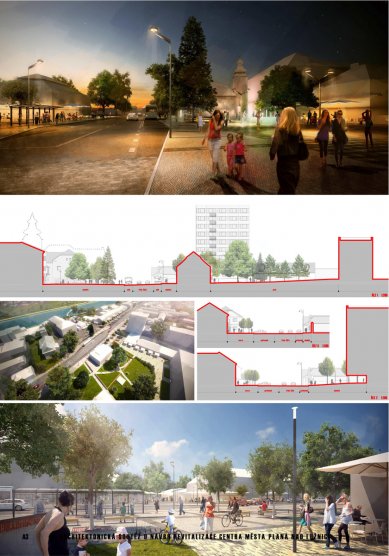 Revitalizace centra města Planá nad Lužnicí - výsledky soutěže - foto: Odměna: Atelier A8000 spol. s.r.o.