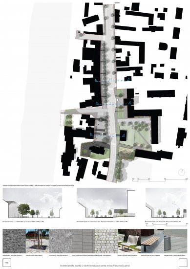 Revitalizace centra města Planá nad Lužnicí - výsledky soutěže - foto: 1. cena: Studio P, Atelier Vltava s.r.o.