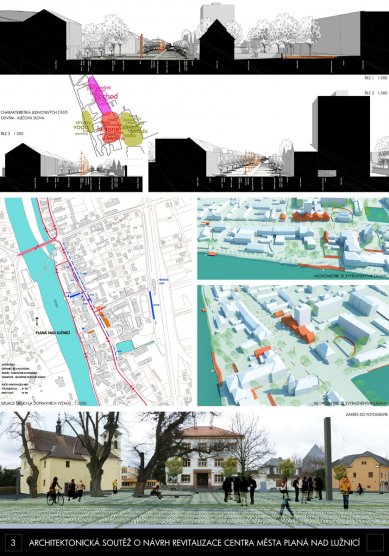 Revitalizace centra města Planá nad Lužnicí - výsledky soutěže - foto: 2. cena: Petr Brožek - BRAK architects