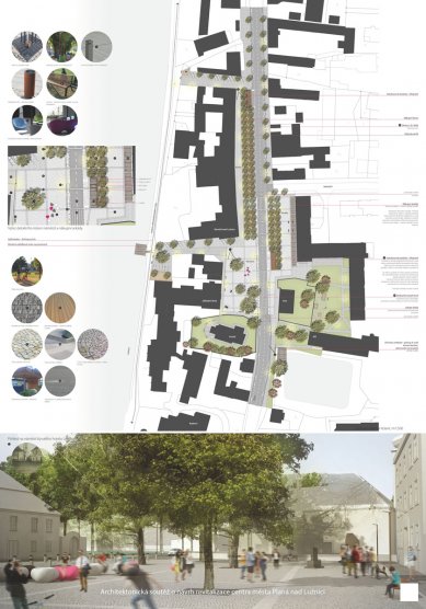 Revitalizace centra města Planá nad Lužnicí - výsledky soutěže - foto: 3. cena: Grido, architektura a design, s.r.o.