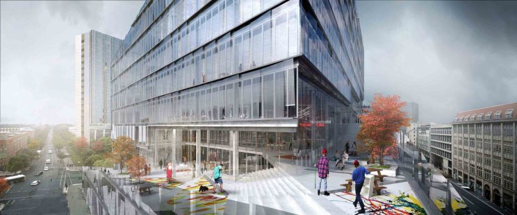 Nové sídlo nakladatelství Springer v Berlíně - soutěžní projekty - foto: Proposal from BIG. Image Courtesy of BIG-Bjarke Ingels Group