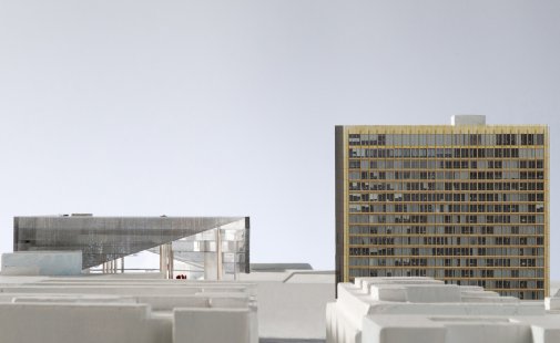 Nové sídlo nakladatelství Springer v Berlíně - soutěžní projekty - foto: Proposal from OMA. Image Courtesy of Axel Springer SE
