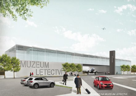 Prostor před terminály 1 a 2 Letiště Václava Havla Praha - výsledky soutěže - 3. zvýšená cena - foto: CMC architects – Atelier DUA – Jan Mužík