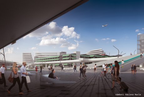 Prostor před terminály 1 a 2 Letiště Václava Havla Praha - výsledky soutěže - Neocenění ve II. kole - foto: SUPERLABOR