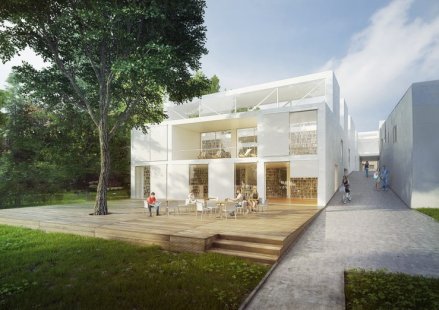 Knihovna a společenské centrum v Úvalech - výsledky soutěže - 1. cena - foto: A.LT Architekti
