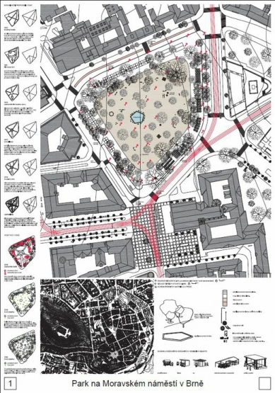 Park na Moravském náměstí v Brně - výsledky soutěže - 2. cena - foto: Ing. Klára Zahradníčková, M.A., Ing. arch. Jakub Kopec
