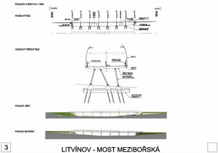 Solution for the bridge over Mezibořská Street in Litvínov - competition results - 3rd price - foto: Ing. Petr Souček, Ing. Jan Bažil,  Ing. arch. Jaroslav Slavíček 