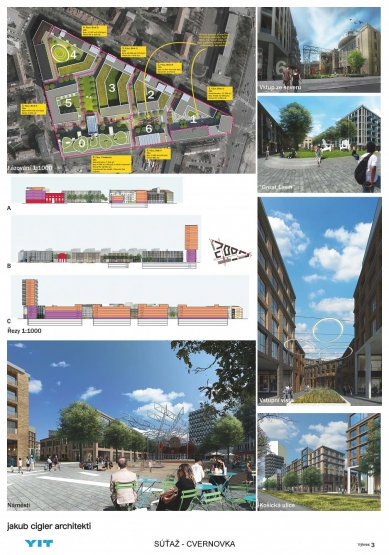 Cvernovka - výsledky mezinárodní architektonicko-urbanistické soutěže - Návrh č. 10 - foto: Jakub Cigler Architekti