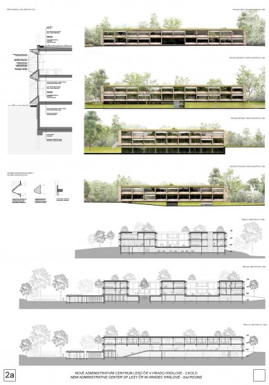 Nové administrativní centrum Lesů ČR - výsledky soutěže - 2. cena - foto: Ing. arch. Sosna, Ing. arch. Straka, Atelier bod architekti s.r.o., Ing. Svoboda