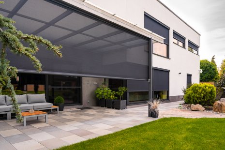 Minimalist screen decorates, shades, and allows light to pass through