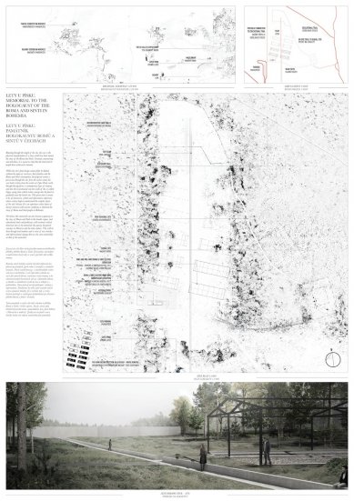 Památník holokaustu Romů a Sintů v Čechách - výsledky soutěže - Soutěžní návrh č. 1