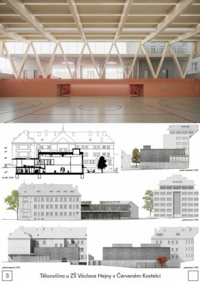 Tělocvična u ZŠ Václava Hejny v Červeném Kostelci - výsledky - 1. místo - foto: Aoc architekti