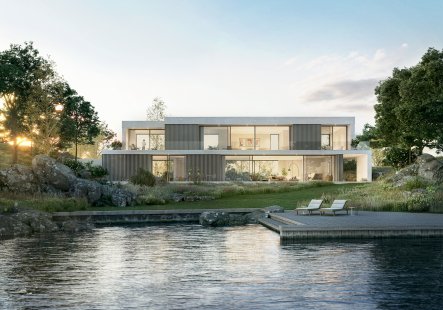 Minimalismus par excellence: Bezrámový a zároveň bezbariérový posuvný systém Schüco AS PD 75.HI - Hliníkové posuvné systémy Schüco AS PD 75.HI (Panorama Design, ) skloubily minimalismus s maximální funkčností a poprvé umožnily zkombinovat skrytý rám se zapuštěným prahem.