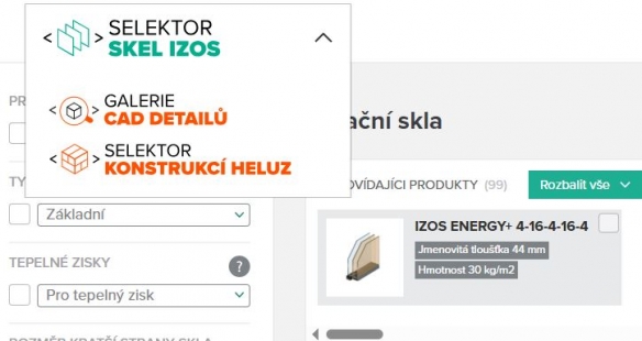 The IZOS skeleton selector will help with choosing the appropriate glazing